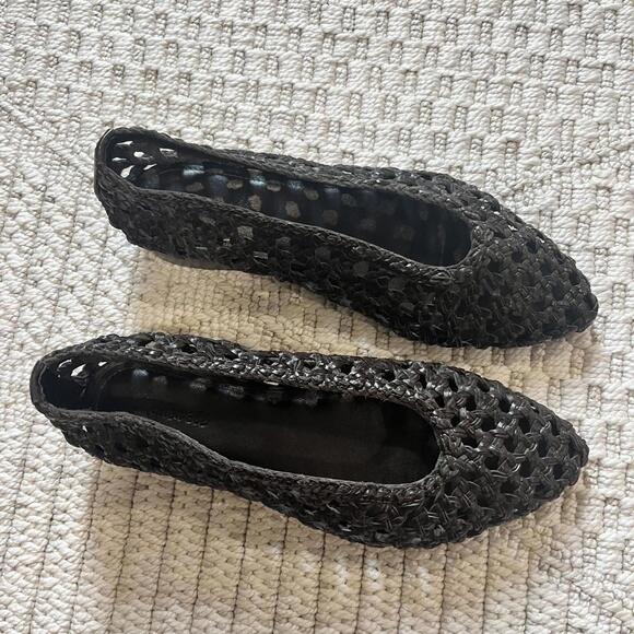 Madewell The Ruth Ballet Flat in Woven Leather in Dark Carob - Picture 3 of 6